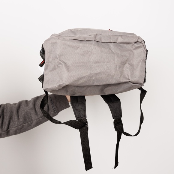 Grey Backpack Lightweight Black Red Logo Bottle Holder Adjustable Straps - Picture 5 of 5